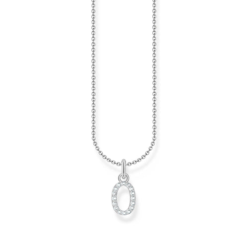 THOMAS SABO Necklace with letter pendant O and white zirconia - silver Necklaces Thomas Sabo 