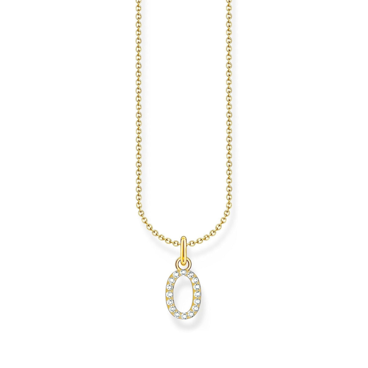 THOMAS SABO Necklace with letter pendant O and white zirconia - gold Necklaces Thomas Sabo 