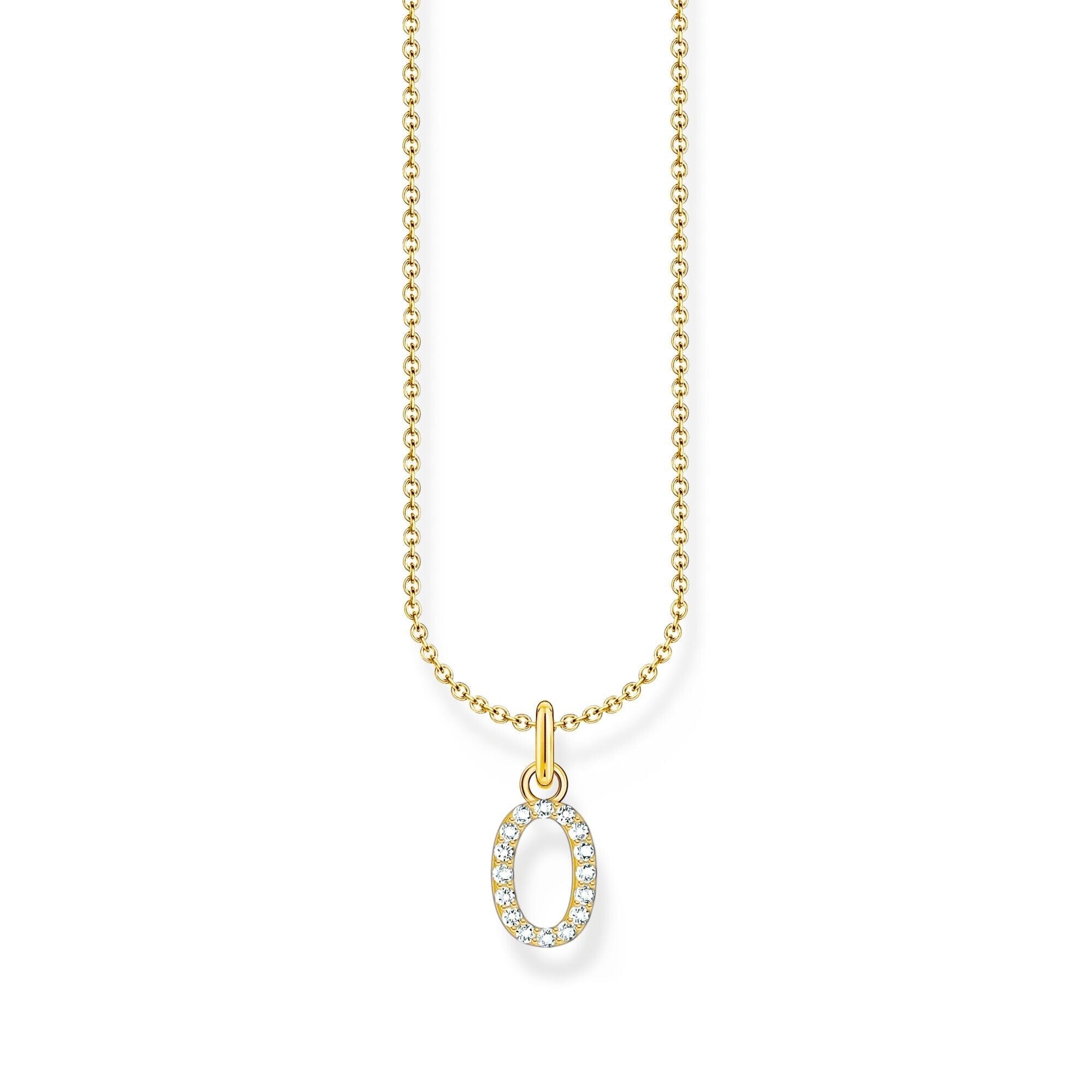 THOMAS SABO Necklace with letter pendant O and white zirconia - gold Necklaces Thomas Sabo 