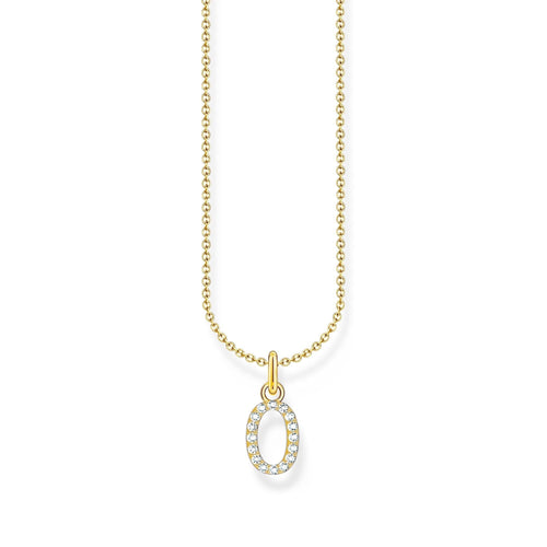 THOMAS SABO Necklace with letter pendant O and white zirconia - gold Necklaces Thomas Sabo 