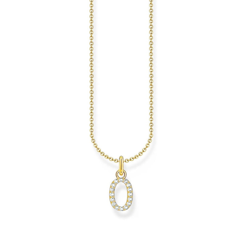 THOMAS SABO Necklace with letter pendant O and white zirconia - gold Necklaces Thomas Sabo 