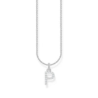 THOMAS SABO Necklace with letter pendant P and white zirconia - silver Necklaces Thomas Sabo 