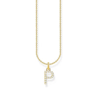 THOMAS SABO Necklace with letter pendant P and white zirconia - gold Necklaces Thomas Sabo 