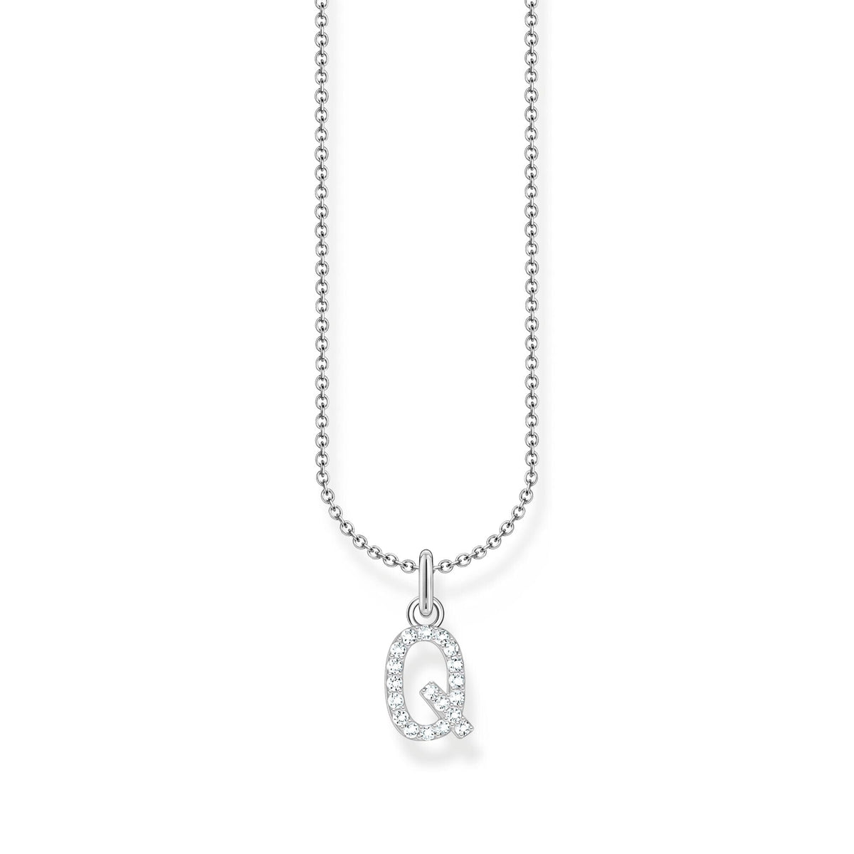 THOMAS SABO Necklace with letter pendant Q and white zirconia - silver Necklaces Thomas Sabo 