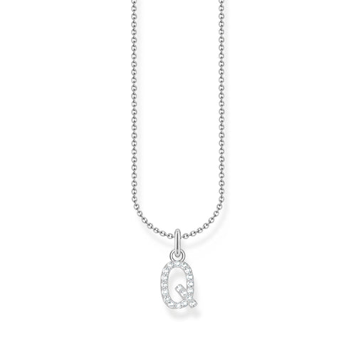 THOMAS SABO Necklace with letter pendant Q and white zirconia - silver Necklaces Thomas Sabo 
