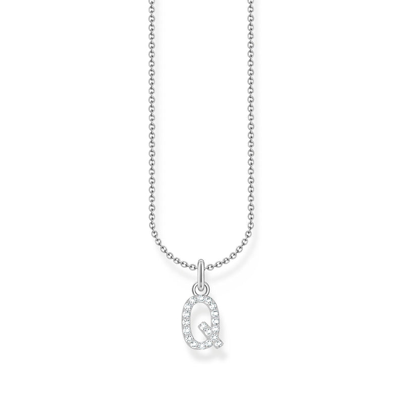 THOMAS SABO Necklace with letter pendant Q and white zirconia - silver Necklaces Thomas Sabo 