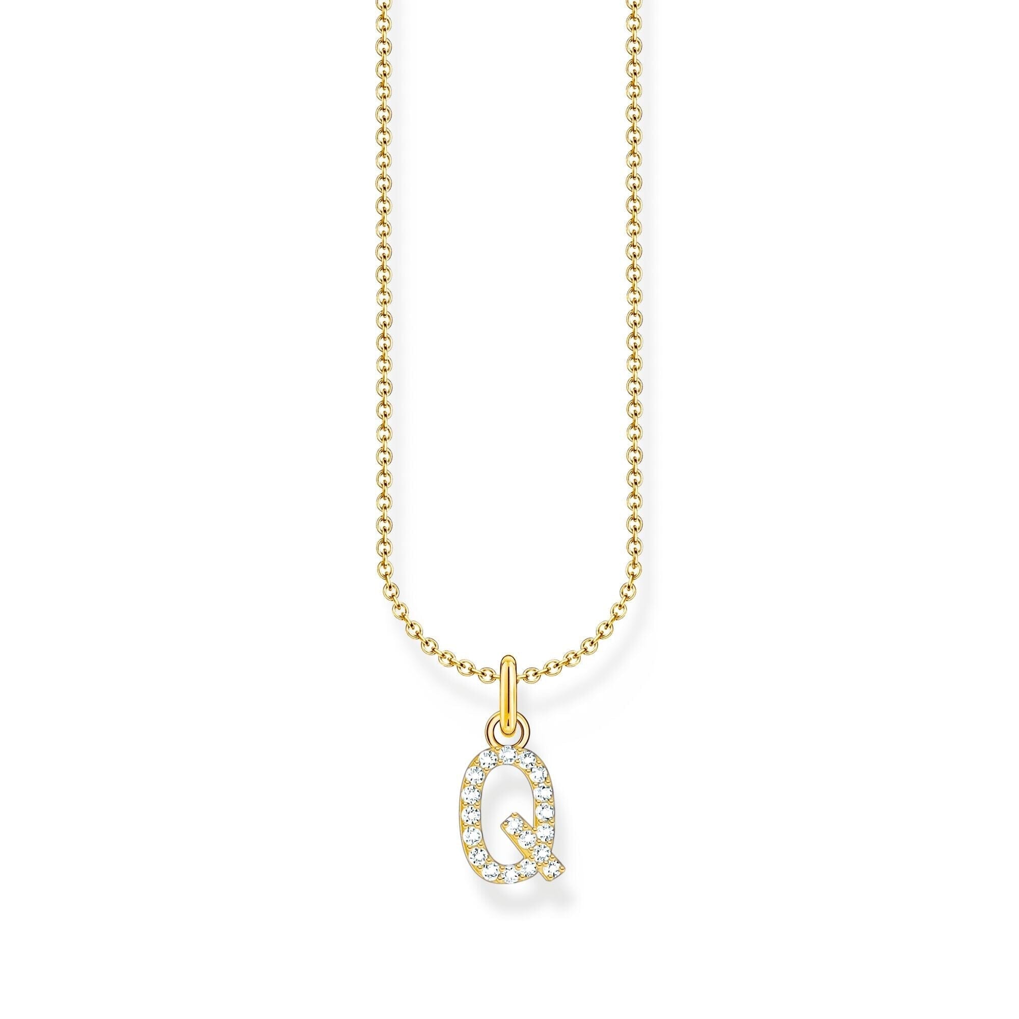 THOMAS SABO Necklace with letter pendant Q and white zirconia - gold Necklaces Thomas Sabo 