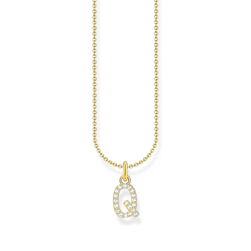 THOMAS SABO Necklace with letter pendant Q and white zirconia - gold Necklaces Thomas Sabo 