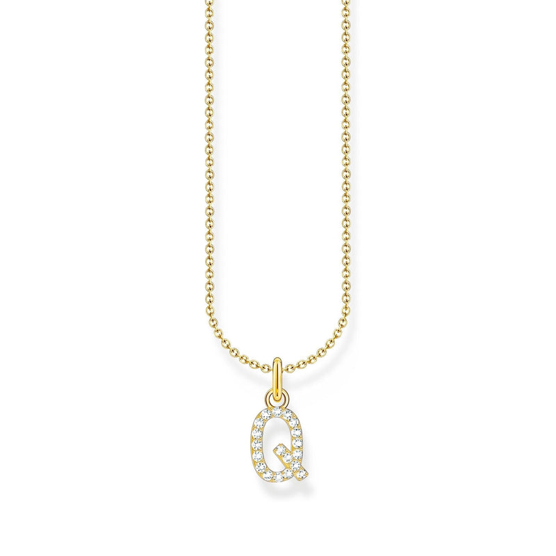 THOMAS SABO Necklace with letter pendant Q and white zirconia - gold Necklaces Thomas Sabo 