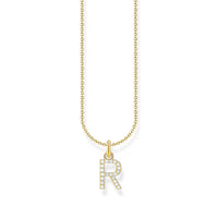 THOMAS SABO Necklace with letter pendant R and white zirconia - gold Necklaces Thomas Sabo 