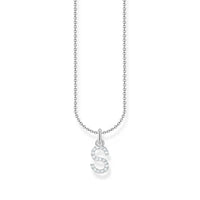 THOMAS SABO Necklace with letter pendant S and white zirconia - silver Necklaces Thomas Sabo 