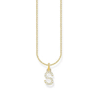 THOMAS SABO Necklace with letter pendant S and white zirconia - gold Necklaces Thomas Sabo 