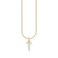 THOMAS SABO Necklace with letter pendant T and white zirconia - gold Necklaces Thomas Sabo 