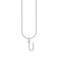 THOMAS SABO Necklace with letter pendant U and white zirconia - silver Necklaces Thomas Sabo 