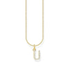 THOMAS SABO Necklace with letter pendant U and white zirconia - gold Necklaces Thomas Sabo 