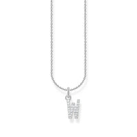 THOMAS SABO Necklace with letter pendant W and white zirconia - silver Necklaces Thomas Sabo 