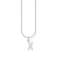 THOMAS SABO Necklace with letter pendant X and white zirconia - silver Necklaces Thomas Sabo 