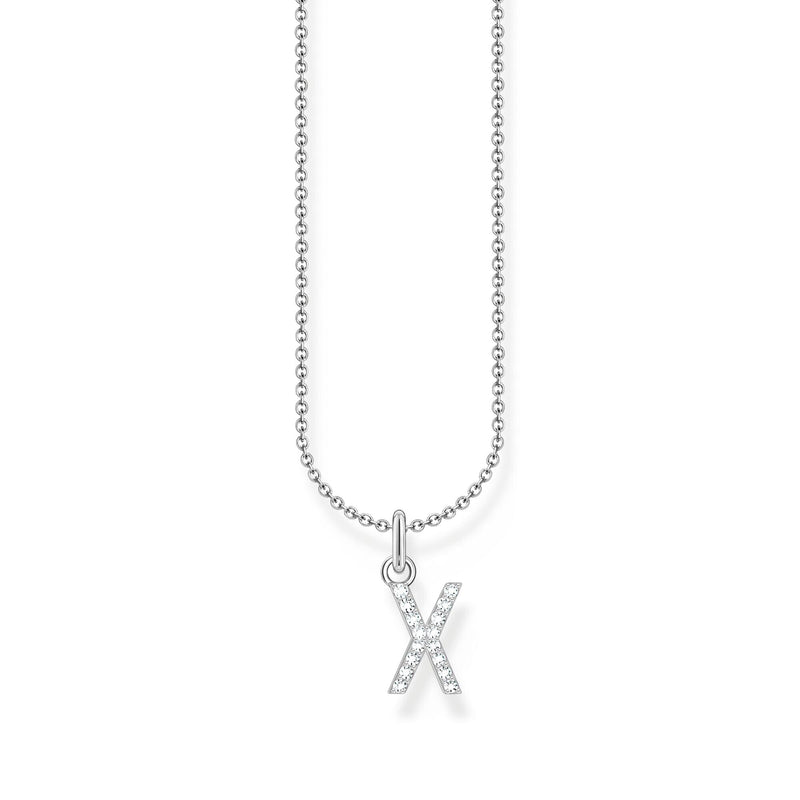 THOMAS SABO Necklace with letter pendant X and white zirconia - silver Necklaces Thomas Sabo 