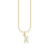 THOMAS SABO Necklace with letter pendant X and white zirconia - gold Necklaces Thomas Sabo 