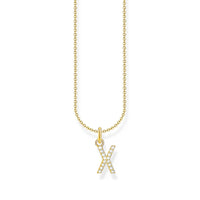 THOMAS SABO Necklace with letter pendant X and white zirconia - gold Necklaces Thomas Sabo 