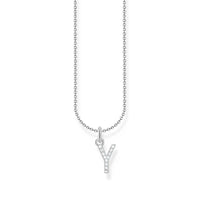 THOMAS SABO Necklace with letter pendant Y and white zirconia - silver Necklaces Thomas Sabo 