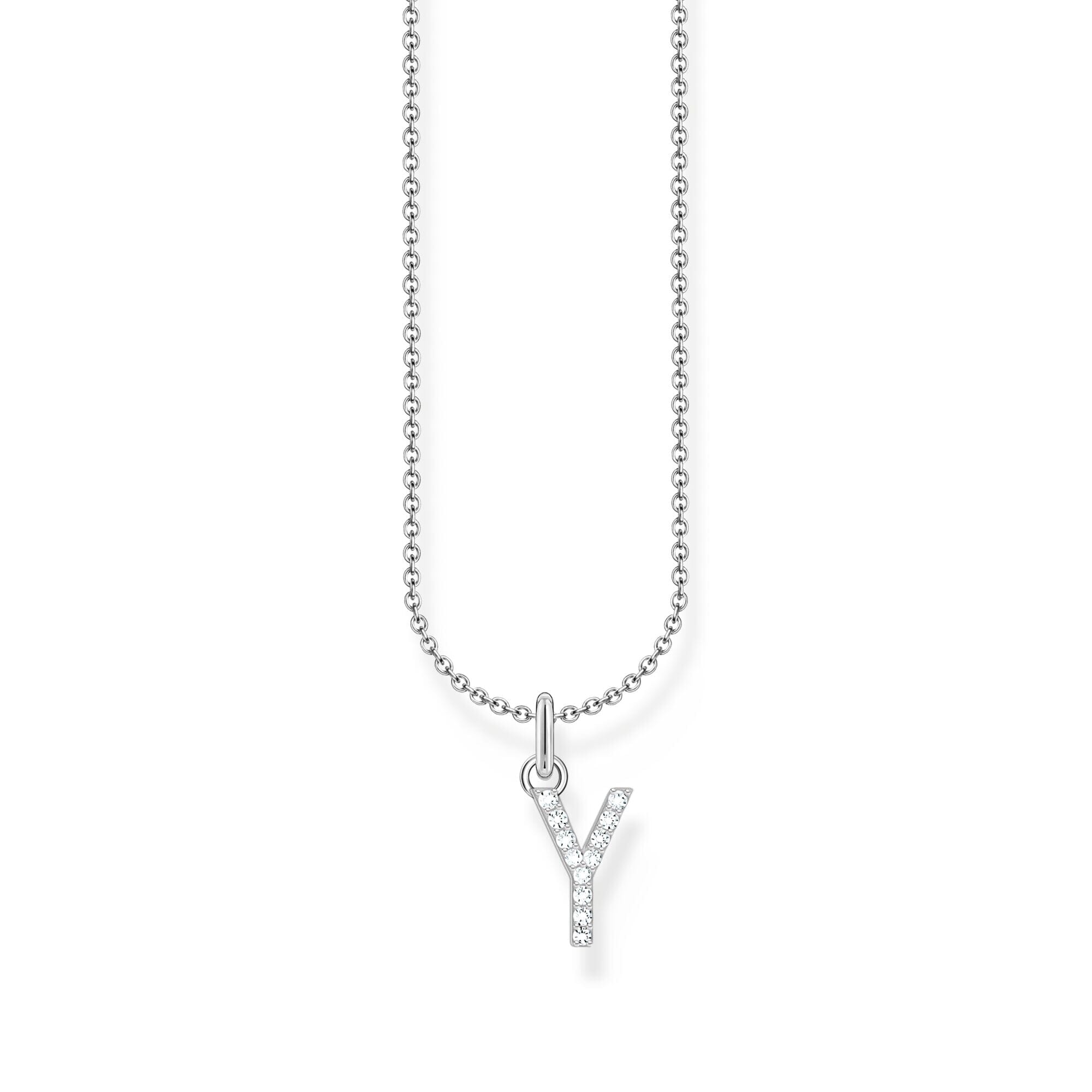 THOMAS SABO Necklace with letter pendant Y and white zirconia - silver Necklaces Thomas Sabo 