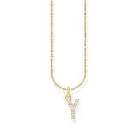 THOMAS SABO Necklace with letter pendant Y and white zirconia - gold Necklaces Thomas Sabo 