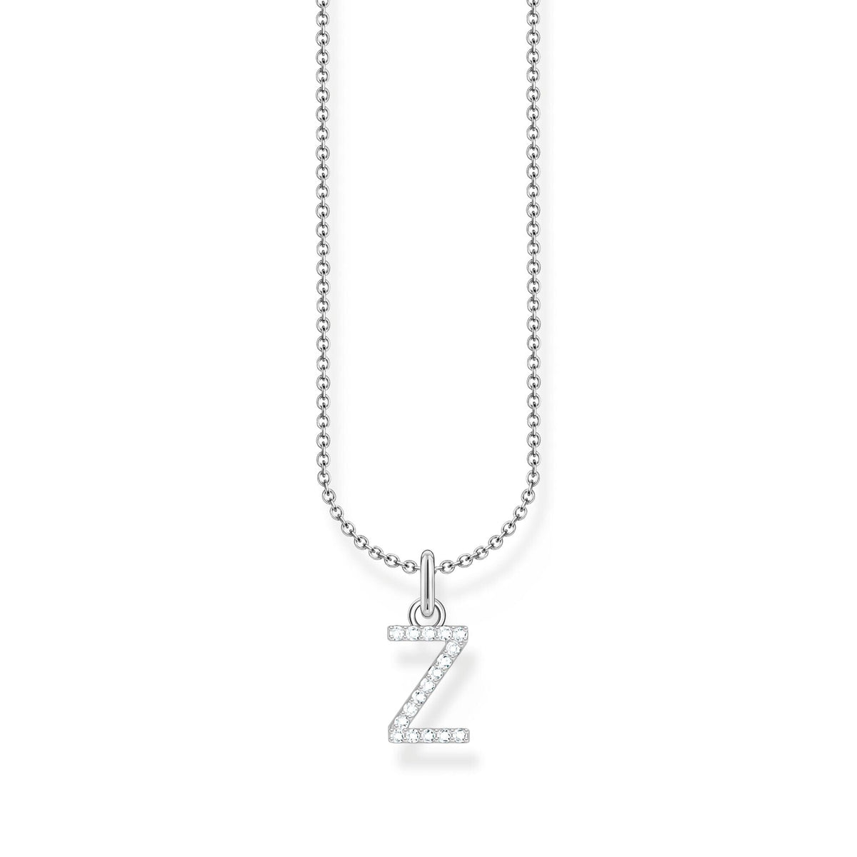 THOMAS SABO Necklace with letter pendant Z and white zirconia - silver Necklaces Thomas Sabo 