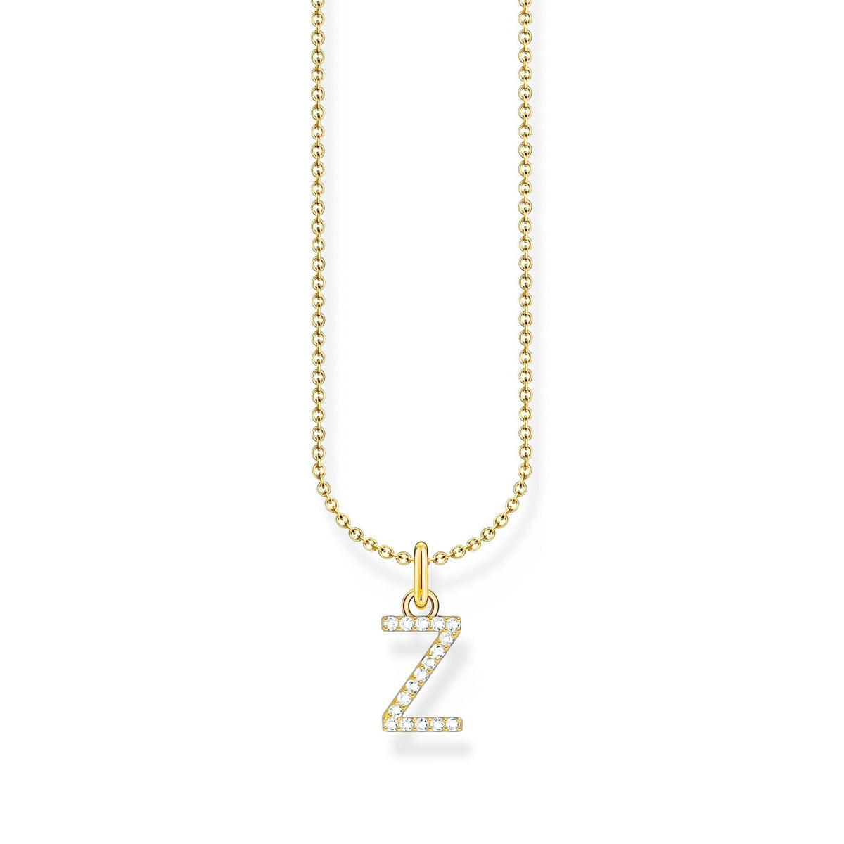 THOMAS SABO Necklace with letter pendant Z and white zirconia - gold Necklaces Thomas Sabo 