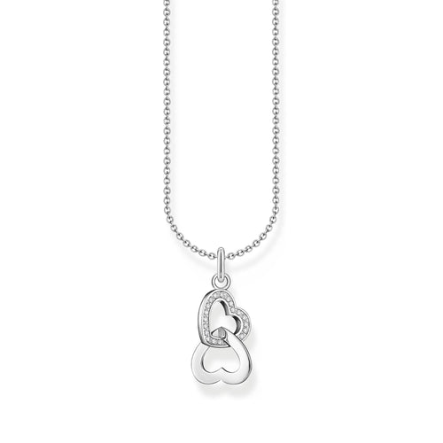 THOMAS SABO Necklace with intertwined hearts pendant and zirconia - silver Necklaces Thomas Sabo 