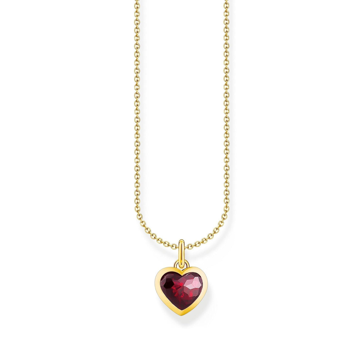 THOMAS SABO Heart pendant necklace gold with red zirconia Necklaces Thomas Sabo 