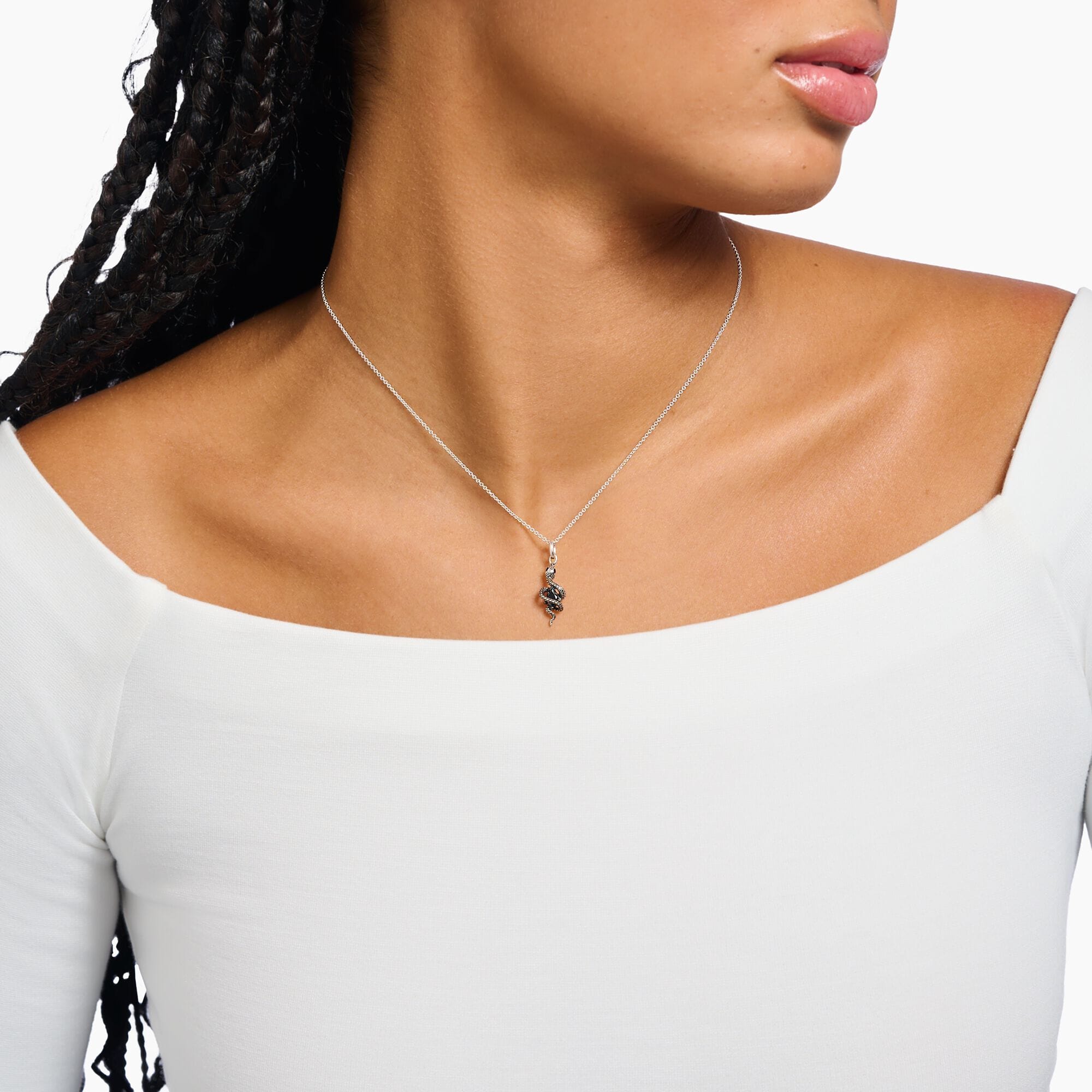 THOMAS SABO Romance Necklace with snake pendant silver Necklaces Thomas Sabo 