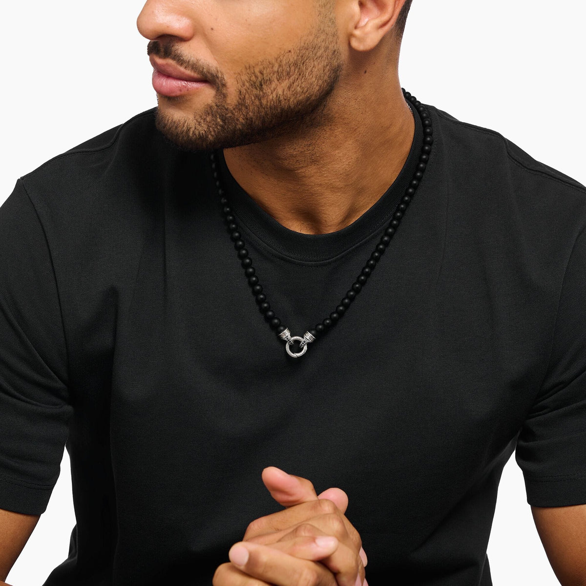 THOMAS SABO Bead Necklace Black Obsidian Necklaces Thomas Sabo 