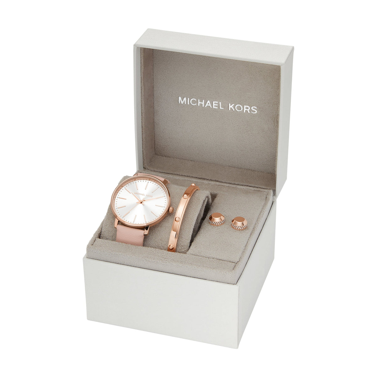 Michael Kors Pyper Three-Hand Blush Watch and Jewelry Gift Set MK1078SET Watches Michael Kors 