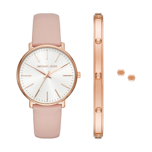 Michael Kors Pyper Three-Hand Blush Watch and Jewelry Gift Set MK1078SET Watches Michael Kors 