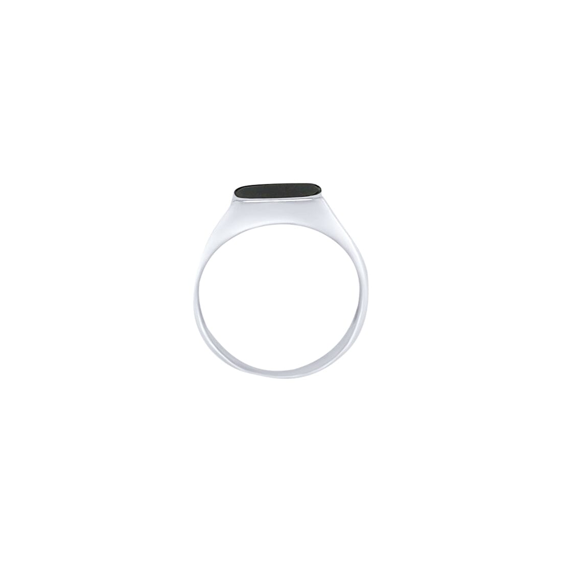 Men's Signet Ring with Black Center in Sterling Silver Rings Bevilles 