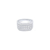 Multi Row Signet Ring with Cubic Zirconia in Sterling Silver Rings Bevilles 