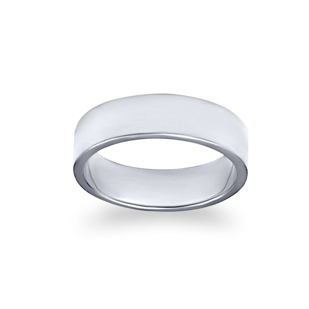 Wide Flat Plain Wedding Ring in Sterling Silver Bevilles Jewellers 