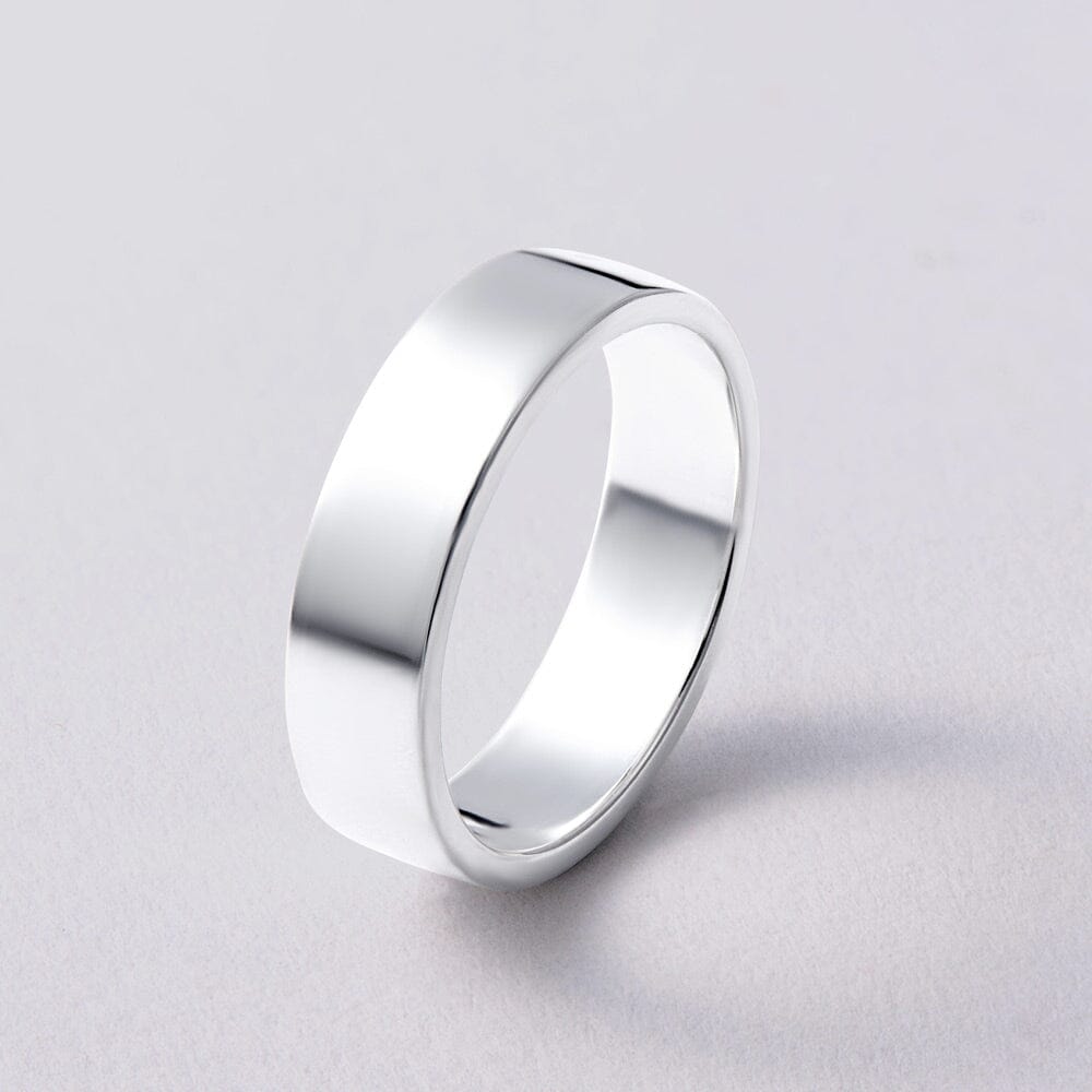 Wide Flat Plain Wedding Ring in Sterling Silver Bevilles Jewellers 