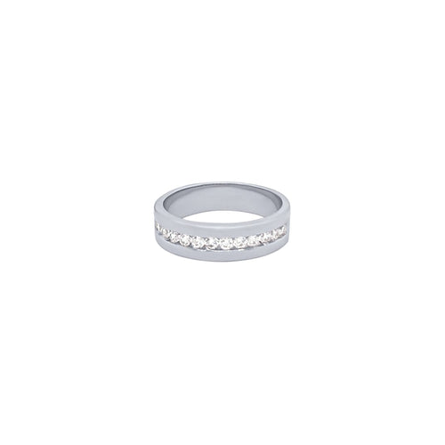 Cubic Zirconia Channel Ring in Sterling Silver Rings Bevilles 
