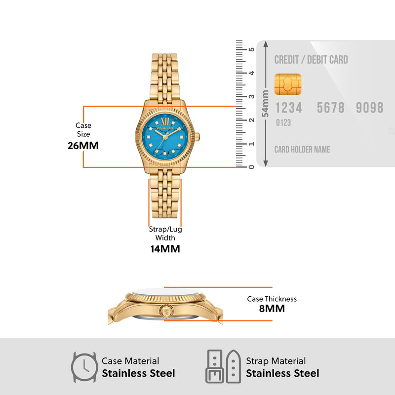 Michael Kors Lexington Three-Hand Gold-Tone Stainless Steel Watch MK4813 Watches Michael Kors 