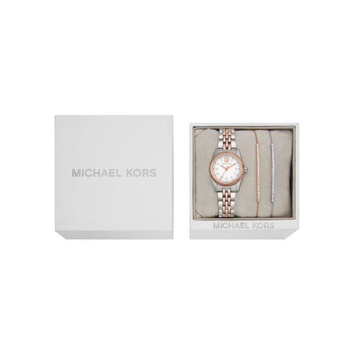 Michael Kors Lexington Three-Hand Two-Tone Stainless Steel Watch and Bracelets Gift Set MK4817SET Watches Michael Kors 