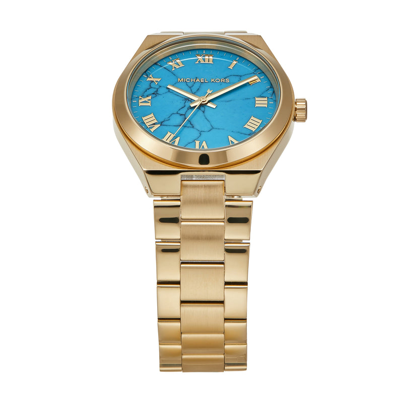 Michael Kors Lennox Three-Hand Gold-Tone Stainless Steel Watch MK7460 Watches Michael Kors 