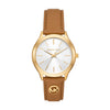 Michael Kors Slim Runway Three-Hand Luggage Leather Watch MK7465 Watches Michael Kors 