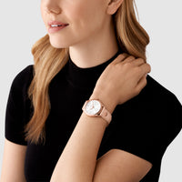 Michael Kors Slim Runway Three-Hand Blush Leather Watch MK7467 Watches Michael Kors 