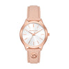 Michael Kors Slim Runway Three-Hand Blush Leather Watch MK7467 Watches Michael Kors 