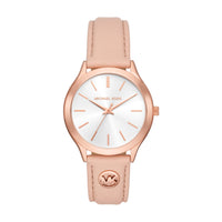 Michael Kors Slim Runway Three-Hand Blush Leather Watch MK7467 Watches Michael Kors 