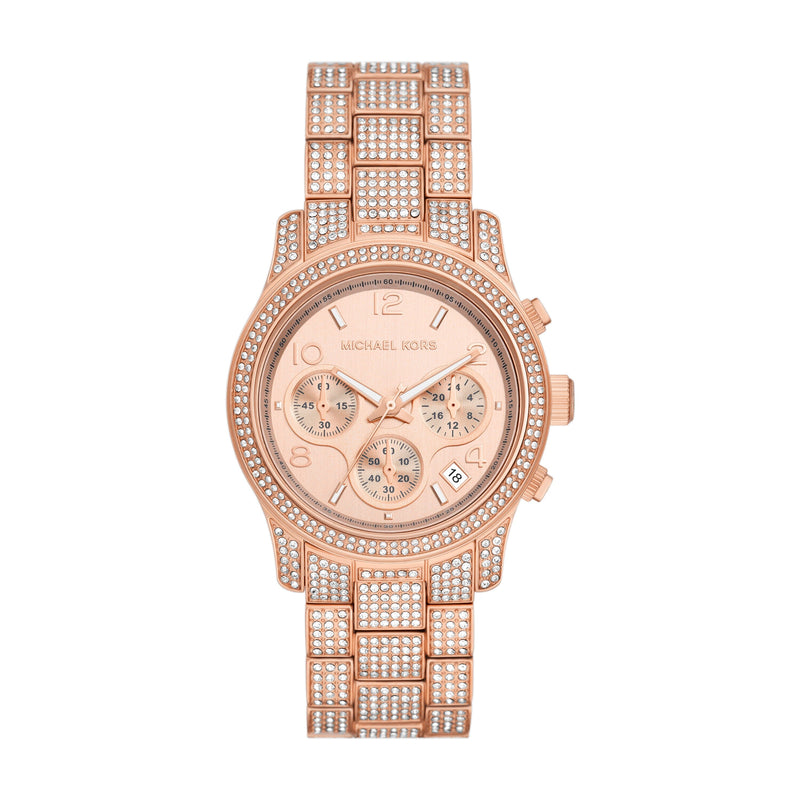 Michael Kors Runway Chronograph Rose Gold-Tone Stainless Steel Watch MK7481 Watches Michael Kors 