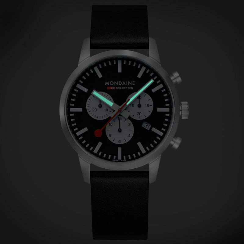 Mondaine Official Swiss Railways Neo Chronograph Super-LumiNova® 41mm Watch Watches Mondaine 