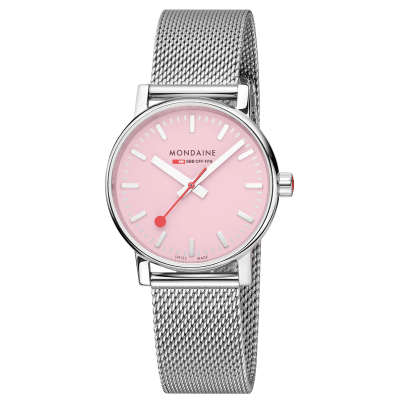 Mondaine Official Swiss Railways Evo2 35mm Sunrise Pink Watch Watches Mondaine 